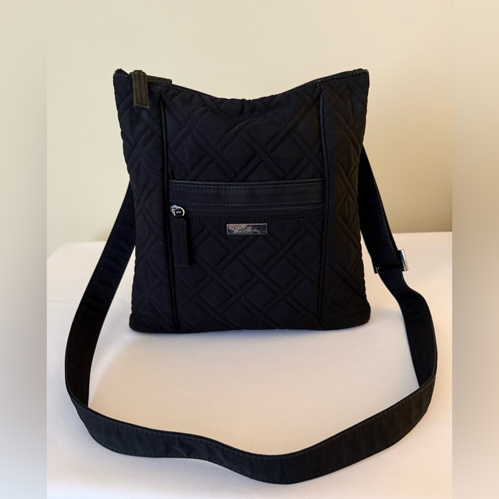 Vera Bradley Microfiber Hipster Crossbody Bag Black